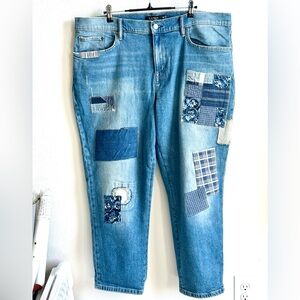 Lauren Ralph Lauren Patchwork Boyfriend Tapered Ankle Jeans Women’s 18W